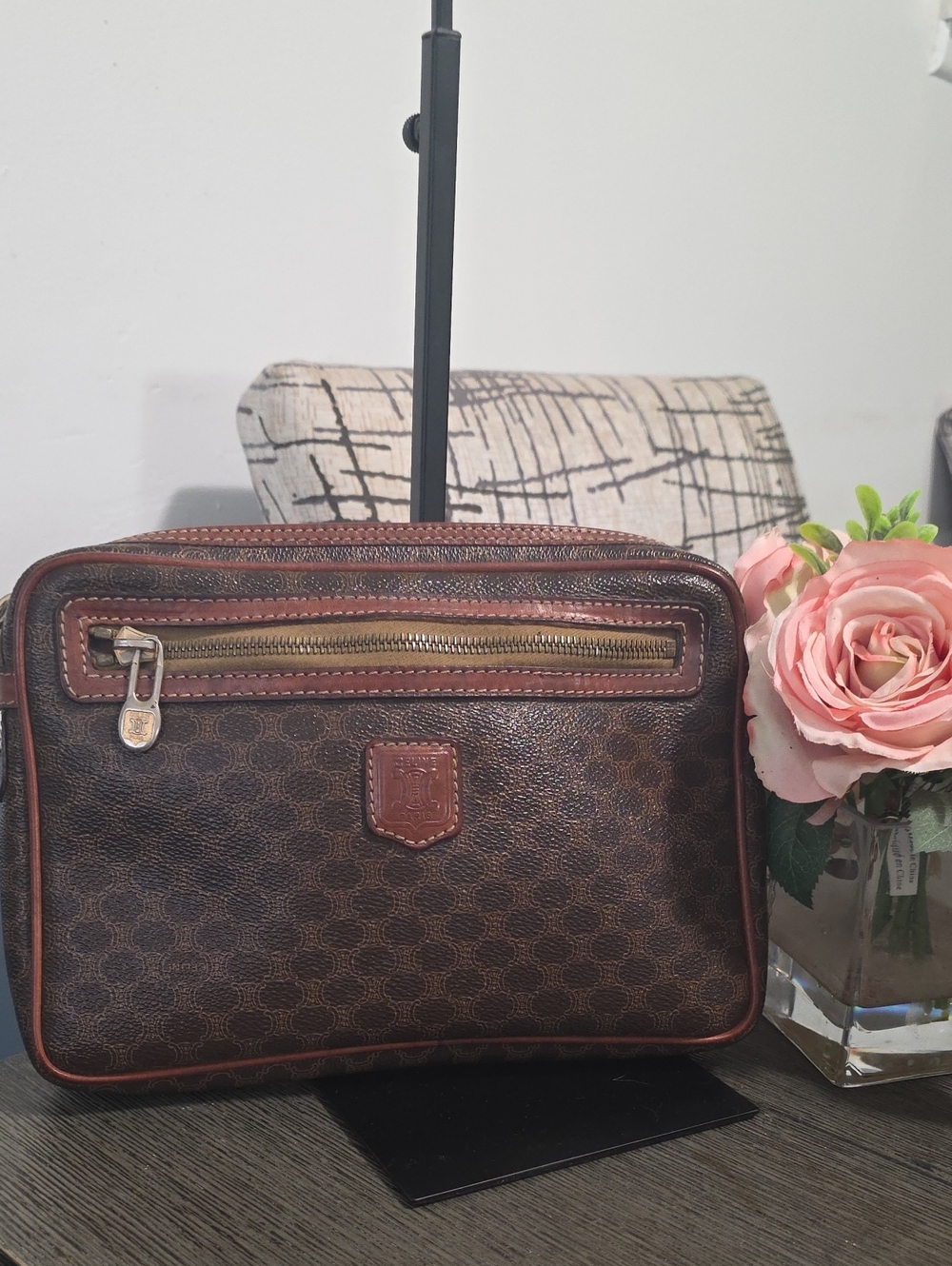 Vintage CELINE Macadam Triomphe Wristlet